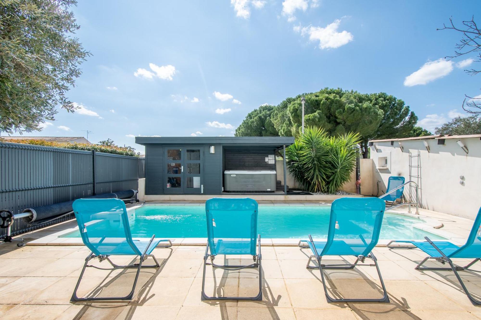 Guesthouse La Costiere - Logements Independants - Espace Piscine Jacuzzi Lunel  Eksteriør bilde